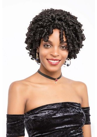 BUNNY | Synthetic Fiber Hair 9 Inch <em>Curly</em> Short Wig