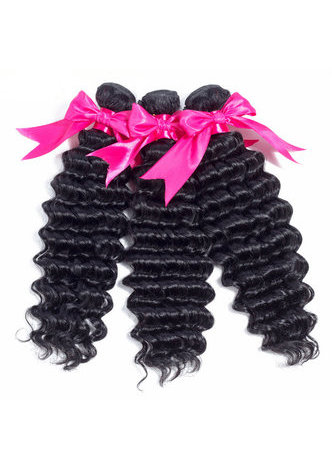7A Grade Indian Virgin Human <em>Hair</em> Deep Wave Weaving 300g 3pcs 8~30 Inch