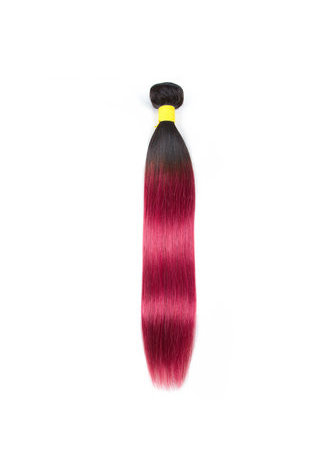 Cheveux HairYouGo Ombre pré-colorée Malaisienne Non-Remy cheveux raides bundles Vague # 1B Cheveux rouges Weave Extension de cheveux humains 12-24 pouces