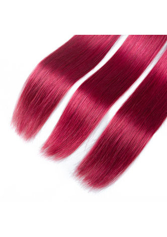 Cheveux HairYouGo Ombre pré-colorée brésilienne cheveux raides bundles vague # 1B Cheveux rouges Weave Extension de cheveux humains 12-24 pouces