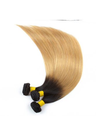 Cheveux HairYouGo Ombre pré-colorée brésilienne cheveux raides bundles vague T1B cheveux jaunes Weave Extension de cheveux humains 12-24 pouces