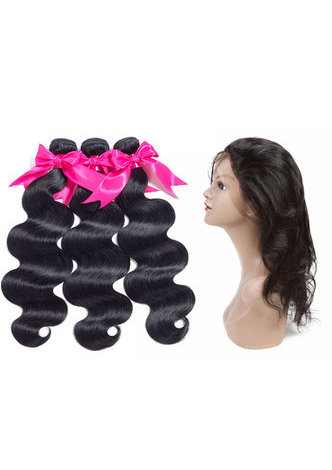 HairYouGo 7A Grade <em>Indian</em> Virgin <em>Human</em> Hair Body Wave 360 Closure with 3 body wave bundles