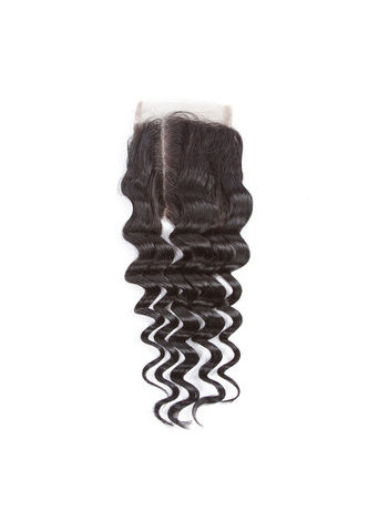 HairYouGo 7A Grade Indian Virgin Human Hair Deep Wave 4*4 Closure