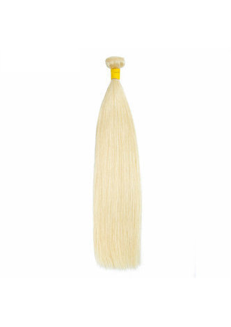 HairYouGo 7A Grade Indian Virgin <em>Human</em> <em>Hair</em> Pre-Colored 613 Blonde Weave <em>Weft</em> Straight 10~22 Inch