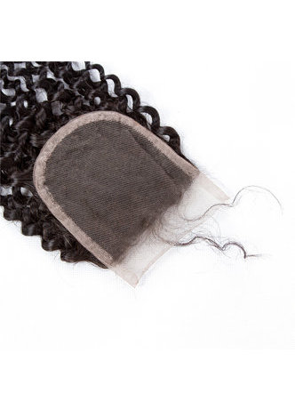 HairYouGo 7A Grade Indien Vergin Cheveux Humains Crépus Bouclés 4 * 4 Fermeture avec 3 faisceaux de cheveux bouclés Kinky