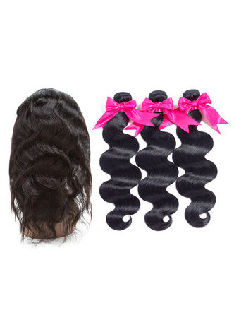 HairYouGo 7A Grade Peruvian Virgin Human Hair Body Wave 360 Closure