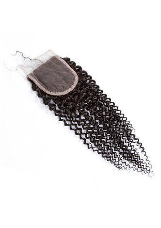 HairYouGo 7A Grade Peruvian Virgin <em>Human</em> <em>Hair</em> Kinky Curly 4*4 Closure