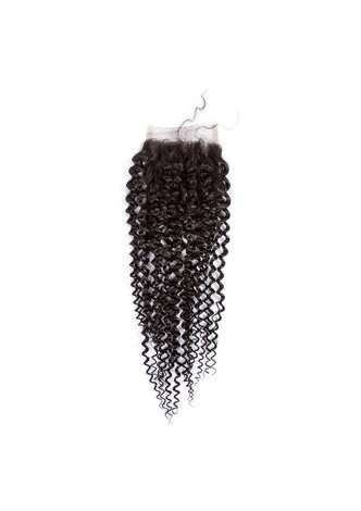 HairYouGo 7A Grade Vergin Indien Cheveux Crépus Bouclés 4 * 4 Fermeture