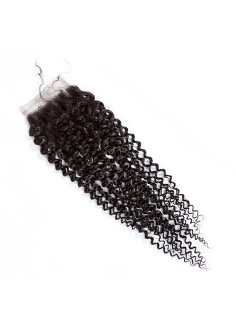 HairYouGo 7A Grade Vergin Indien Cheveux Crépus Bouclés 4 * 4 Fermeture