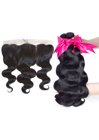 HairYouGo 8A Grade Brazilian Remy Human <em>Hair</em> Body Wave 360 Closure with 3 Bady Wave <em>hair</em> bundles 1b