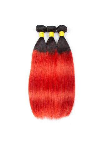 HairYouGo Cheveux Ombre Pré-Coloré Malaisiens Non-Remy cheveux raides bundles Vague T1B Cheveux Rouges Weave Extension de Cheveux Humains 12-24 Pouces