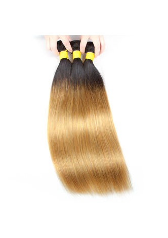 HairYouGo Cheveux Ombre Pré-Coloré Peruvian Non-Remy cheveux raides faisceaux Wave T1B Cheveux Jaunes Weave Extension de Cheveux Humains 12-24 Pouces