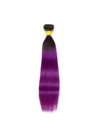 HairYouGo Hair Pre-Colored Ombre <em>Brazilian</em> Straight hair bundles Wave #1B Purple Hair Weave Human