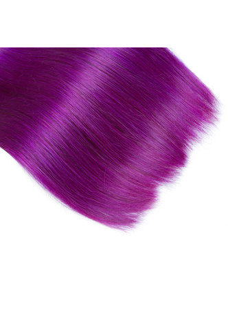 HairYouGo Hair Pre-Colored Ombre Brazilian Straight hair bundles Wave #1B Purple Hair Weave Human Hair Extension 12-24 Inch