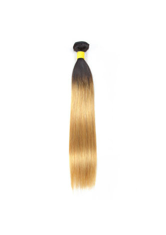 HairYouGo Hair Pre-Colored Ombre Brazilian Straight hair bundles Wave T1B Pale Yellow Hair <em>Weave</em>