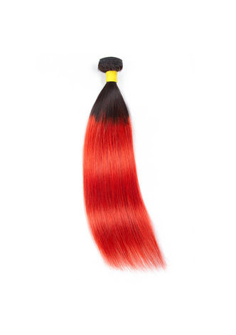 HairYouGo Hair Pre-Colored Ombre <em>Brazilian</em> Straight hair bundles Wave T1B Red Hair Weave Human Hair