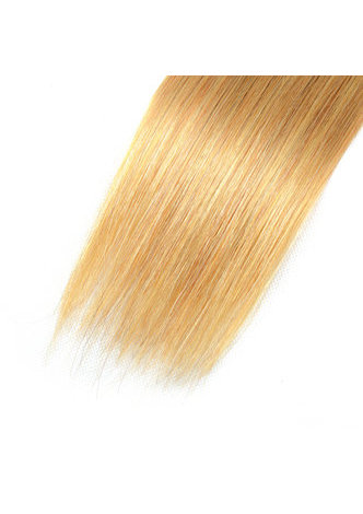 HairYouGo Hair Pre-Colored Ombre Indian Straight hair bundles Wave T1B Pale Yellow Hair Weave Human Hair Extension 12-24 Inch