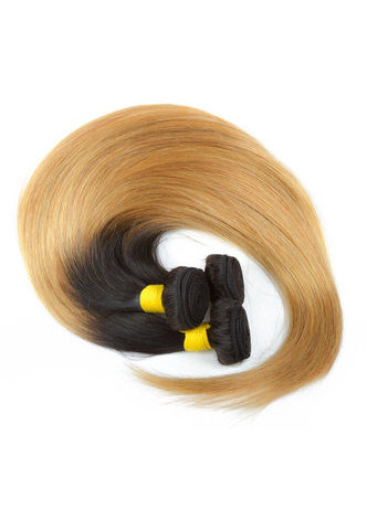 HairYouGo Hair Pre-Colored Ombre Malaysian Non-Remy Straight hair bundles Wave T1B Pale Yellow Hair Weave Human Hair Extension 12-24 Inch