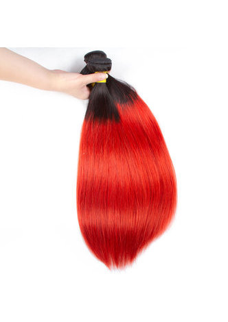 HairYouGo Hair Pre-Colored Ombre Malaysian Non-Remy Straight hair bundles Wave T1B Red Hair Weave Human Hair Extension 12-24 Inch