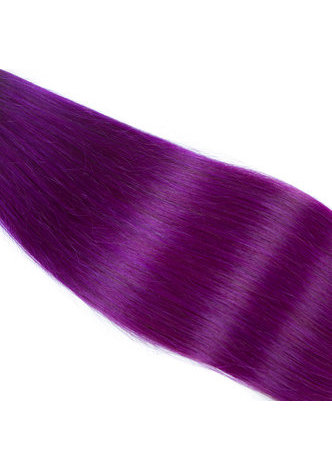 HairYouGo Hair Pre-Colored Ombre Peruvian Non-Remy Straight hair bundles Wave #1B Purple Hair Weave Human Hair Extension 12-24 Inch