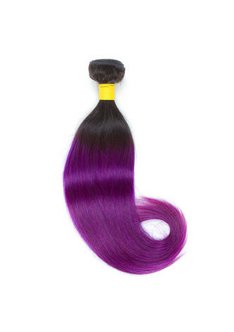 HairYouGo Hair Pre-Colored Ombre Peruvian Non-Remy Straight hair <em>bundles</em> Wave #1B Purple Hair Weave
