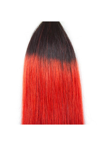 HairYouGo Hair Pre-Colored Ombre Peruvian Non-Remy Straight hair bundles Wave T1B Red Hair Weave Human Hair Extension 12-24 Inch