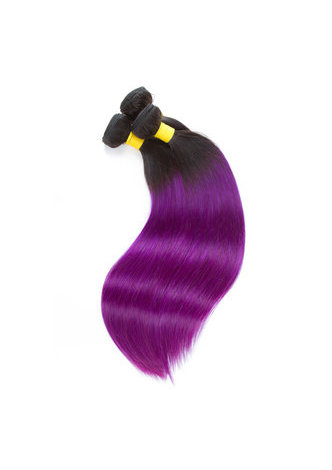 HairYouGo cheveux pré-colorés Ombre Brésiliens cheveux raides bundles Wave # 1B cheveux violets Weave Extension de cheveux humains 12-24 pouces