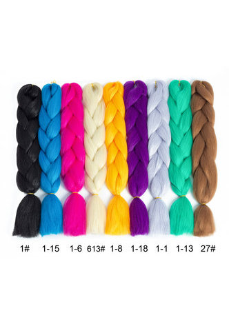 24<em>inch</em> Jumbo Braiding <em>Synthetic</em> <em>Hair</em> Extensions 1 Tone 100g High Temperature <em>Fiber</em> Crochet Braiding