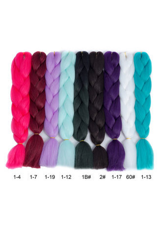 HairYouGo 24inch Jumbo Braiding Synthetic Hair Extensions 1 Tone 100g High Temperature Fiber Crochet Braiding Hair 29 Colors