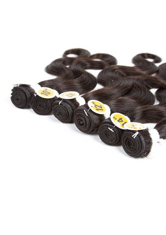 HairYouGo 7A Grade Malaisienne Vergin Cheveux Humains Vague de Corps 6 Bundles avec Fermeture # 1B Nature Couleur 100g / pc