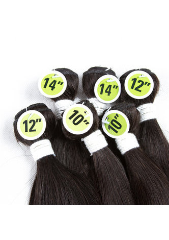 HairYouGo 7A Grade Péruvienne Vergin Cheveux Raides 6 Bundles avec Fermeture # 1B Nature Couleur 100g / pc