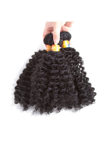 HairYouGo  Synthetic Hair Weft 6pcs/lot 200g Jazz Wave <em>Double</em> Weft Weaving for Black Women 1B Color