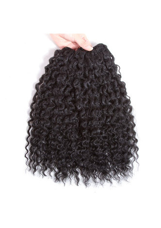 HairYouGo 16inch Kanekalon <em>Synthetic</em> <em>Hair</em> Weaving 1pc Machine Double <em>Weft</em> Curly <em>Hair</em> Weave Bundles
