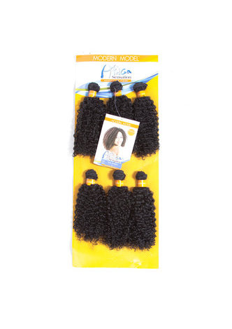 HairYouGo 1B # Extensions de cheveux synthétiques bouclés 9.5inch 6Pcs / Pack Kanekalon Cheveux Bundles offres machine cousu double trame