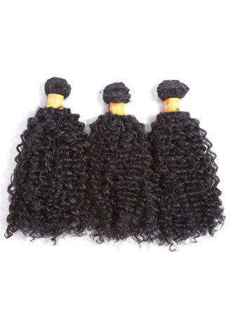 HairYouGo 1B # Extensions de cheveux synthétiques bouclés 9.5inch 6Pcs / Pack Kanekalon Cheveux Bundles offres machine cousu double trame