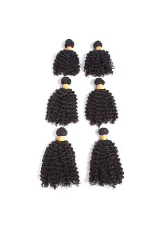 HairYouGo Court Ondulés Synthétique Cheveux Weave 8 pouces Jazz Vague 6 pc / lot Kanekalon Extensions de Cheveux Offres Bundle 4 Couleur pour les Femmes Noires