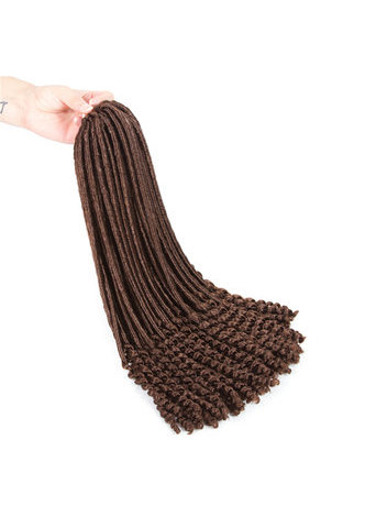 HairYouGo Curly Faux Locs Cheveux 24 racines / paquet 18 pouce Kanekalon Basse Température 120g 30 # Synthétique Crochet Tresses Cheveux Bundles