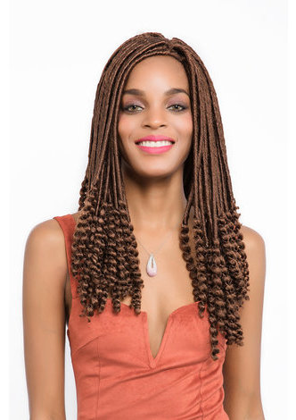 HairYouGo Curly Faux Locs Hair 24roots/pack 18inch Kanekalon Low Temperature 120g Synthetic Hair Crochet Curly Braids 30#,1B#