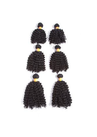 HairYouGo Jazz Wave <em>Synthetic</em> Wavy <em>Hair</em> Weft 6pcs/lot 200g Double Weft Weaving for Black Women 1B