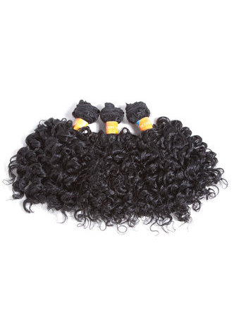 HairYouGo Short Curly Synthetic Hair Extensions #1 6pcs/Pack Kanekalon Fiber Weave For Black Women 6 inch Hair Weaving