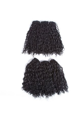 HairYouGo Synthétique Courte Cheveux Bouclés Armure 7.5 pouces 100g Kanekalon Cheveux Extensions Bundles Offres 1 # Pour Noir Femmes 2 pcs / Paquet