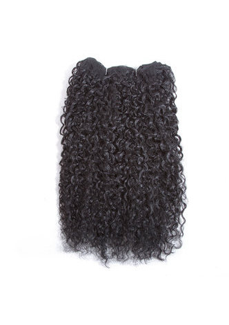 HairYouGo Synthetic Curly Hair Bundle Deal 14inch 1Pcs Medium <em>Long</em> Hair Wave 1B# Double Weft 120g