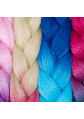 HairYouGo  Ombre High Temperature Fiber Braiding Synthetic Crochet Jumbo Braids 24inch 100g Rainbow Ombre Tone Color Braiding Hair