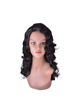 HairYouGo 28inch High Temperature Fiber Wig 1pc 300g 1B Natural Black Long <em>Wavy</em> Women Synthetic