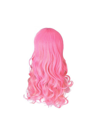 HairYouGo 28nch Halloween Perruque Synthétique Cheveux Longs Ondulés Cosplay Perruques Rose Blonde Femmes Parti Perruque 1021A