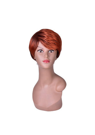 HairYouGo 5.1inch Synthetic Wigs for Women Red Burgundy Short Straight Wig 100% High <em>Temperature</em>