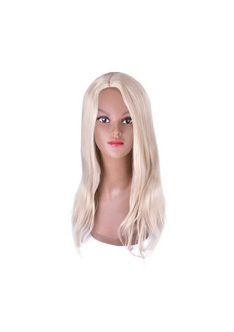 HairYouGo Blond Synthétique Droite Femmes Cosplay Perruque de Cheveux Résistance à la Chaleur Halloween Party Perruques Couleur Pure Longue Femmes Perruques 66 cm