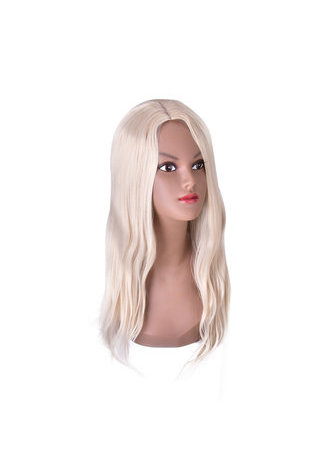 HairYouGo Blond Synthétique Droite Femmes Cosplay Perruque de Cheveux Résistance à la Chaleur Halloween Party Perruques Couleur Pure Longue Femmes Perruques 66 cm