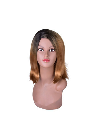 HairYouGo Medium Length Dark Roots Long Bobo Style <em>Wig</em> for <em>Party</em> Girl 40cm Light Purple Synthetic