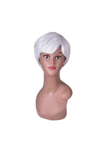 HairYouGo 5.9inch Short Straight Wig Silver Gray Ombre Rose Net Synthetic Women <em>Hair</em> Piece Party